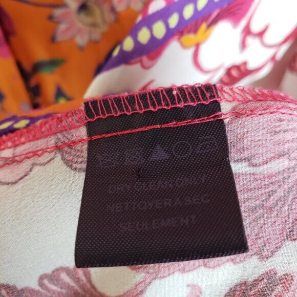 Hale Bob 100% Silk Bohemian Paisley Floral Print Blouse Top size XS Oversized - Picture 9 of 10